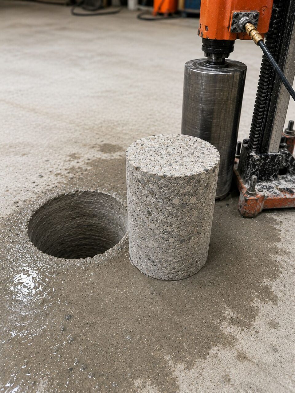 PIET technician performing non-destructive concrete evaluation on site